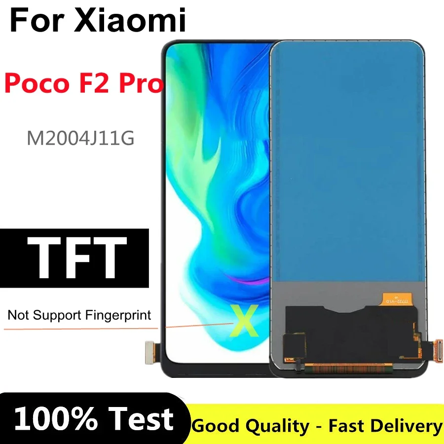 

ЖК-дисплей 6,67 "TFT для Xiaomi POCO F2 Pro, дигитайзер сенсорного экрана в сборе M2004J11G для Xiaomi F2 Pro LCD