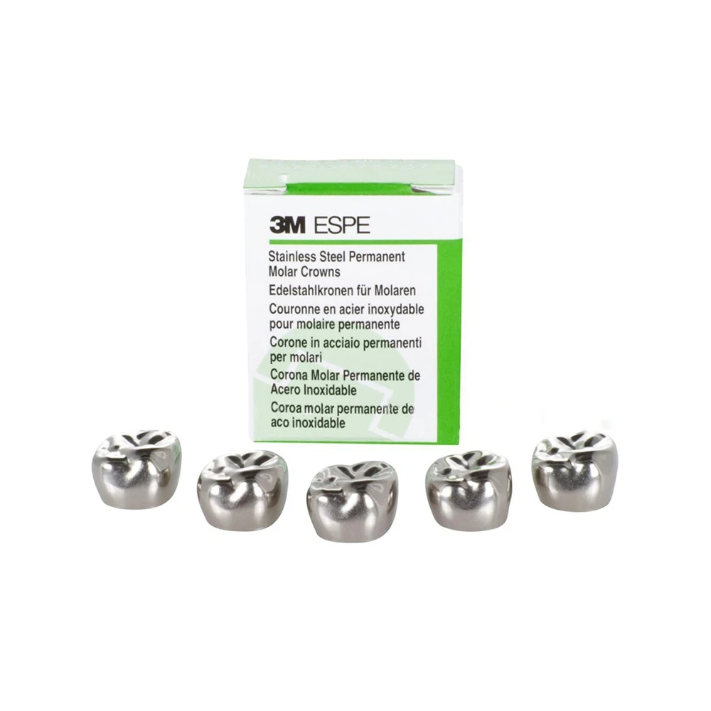

3M ESPE Stainless Steel Milk Molar Temporary Crown Refill Set Prefabricated 5 Pieces per Box for Dental Practice