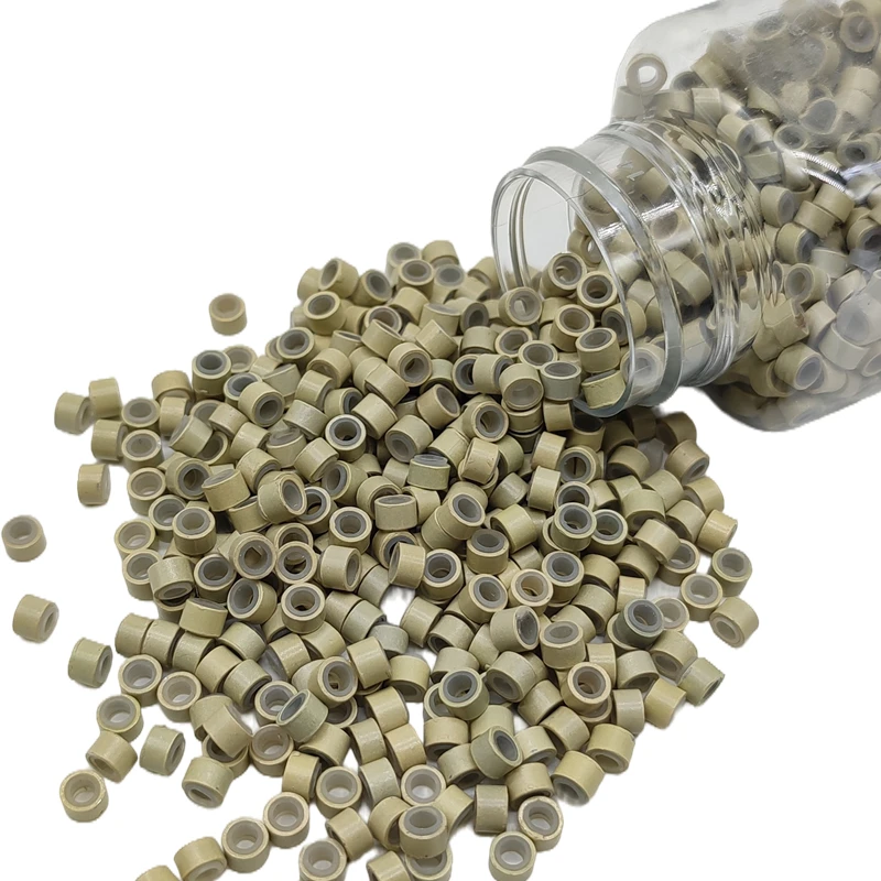500 piezas de cuentas de micro enlaces de 4 mm, con silicona, para extensiones de cabello 5