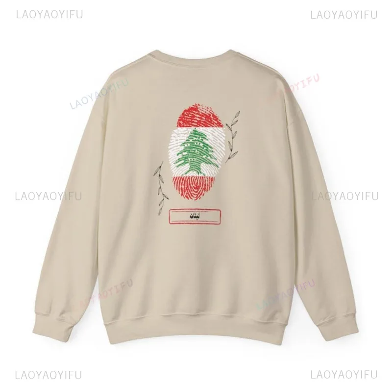 Harajuku Women Pullovers Lebanese Tops for Friend Lebanon Art Sweatshirt Lebanese Flag Hoodies Beirut Crewneck Casual Sweatshirt