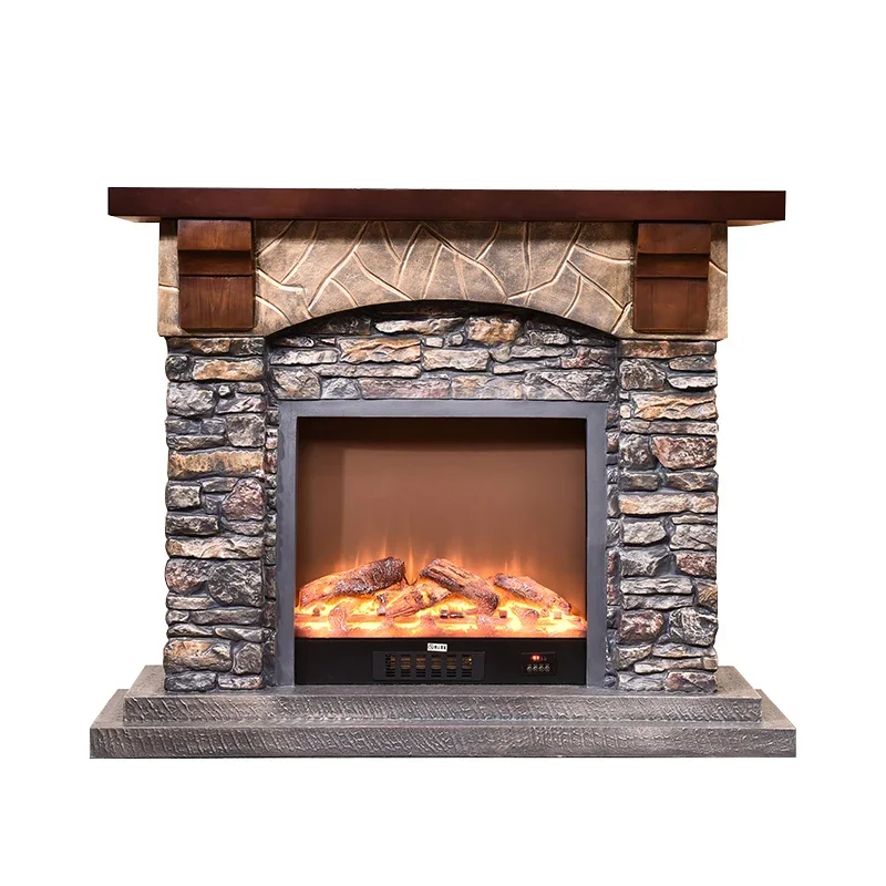 American style decorative cabinet core simulation fire heater, home electronic European style fireplace background wall