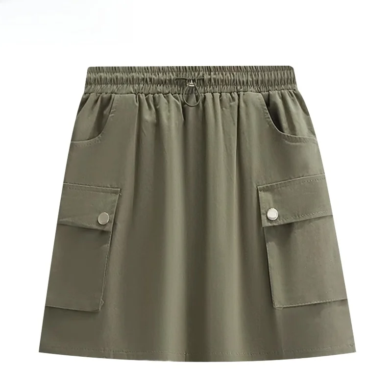 

High Waist Workwear Skirt Thin Fashionable Women's Skirts Summer Anti-Light Short Skirts plus Size A-Line Skirts