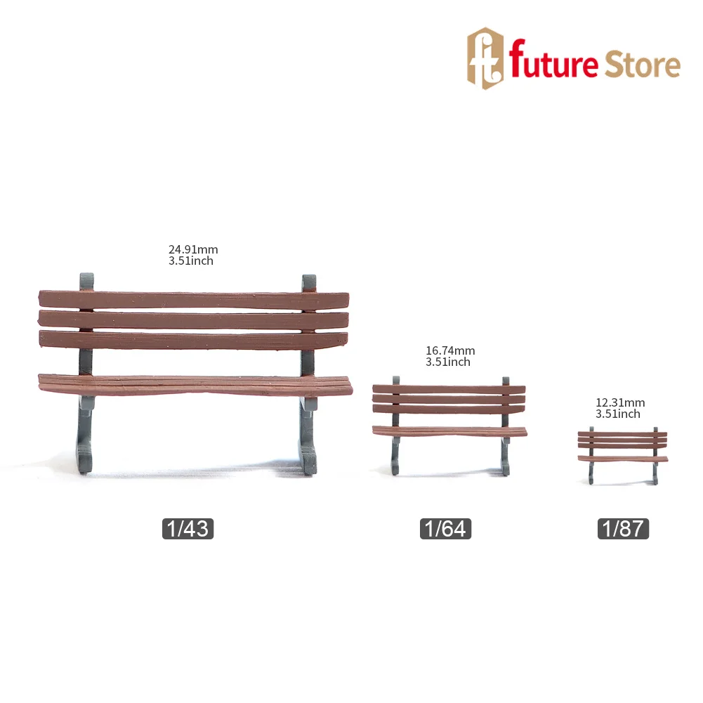 Resin 3D Print 1/87 1/64 1/43 1/24 Benches Arm-chair Roadside Rest Scene Props Figure Model Figurine Creative Display Collection