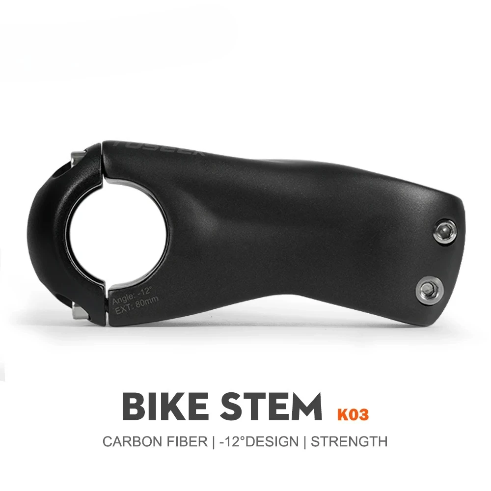 

2PCS K03 Carbon Rod 12 Degree Mountain Bike Rod 31.8mm Bicycle Handle Rod 70/80/90/100/110/120mm Bicycle Part Black Matte