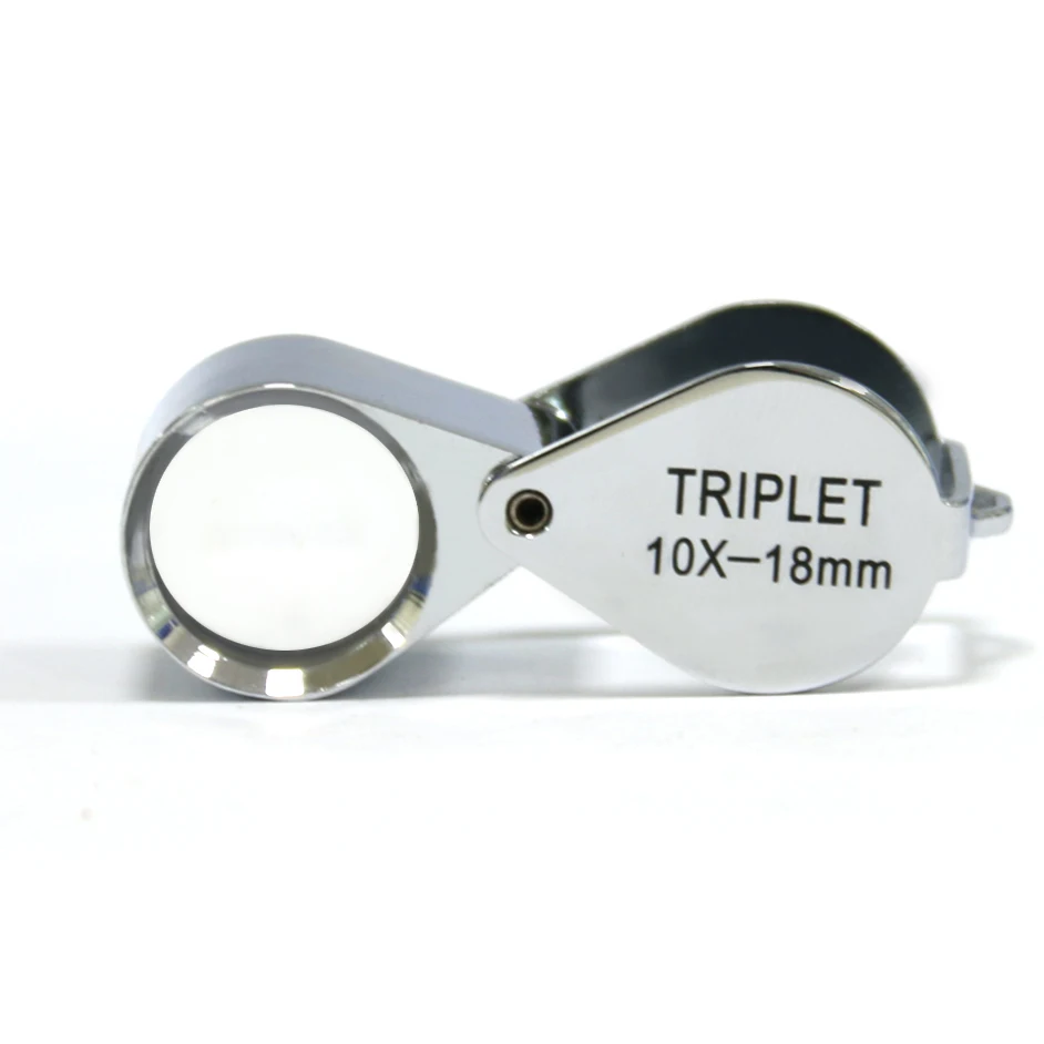 Yuai Brand 10 X 18mm Lens Handheld Portable Pocket with 3 Sets of Glass Optical Lens Triple Body 10x magnifying glass