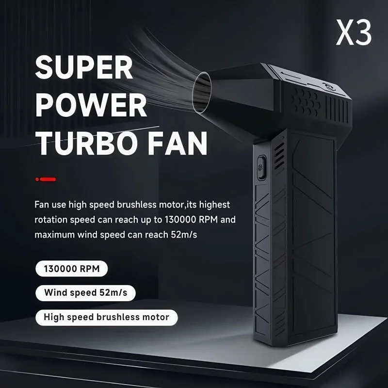 130000 RPM 52 m/s Luchtblazer Turbo Jet Fan Elektrische Power Display Handheld Mini Stofzuiger Hoge Snelheid Stofdoek Gun Schoonmaken tool