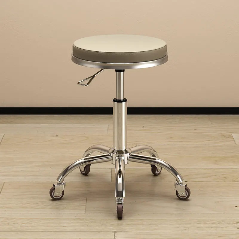 Rolling Salon Stool Swivel Hydraulic Adjustable Height Hairdresser Chair Heavy Duty Thick Legs for Barber Spa Nail Tattoo
