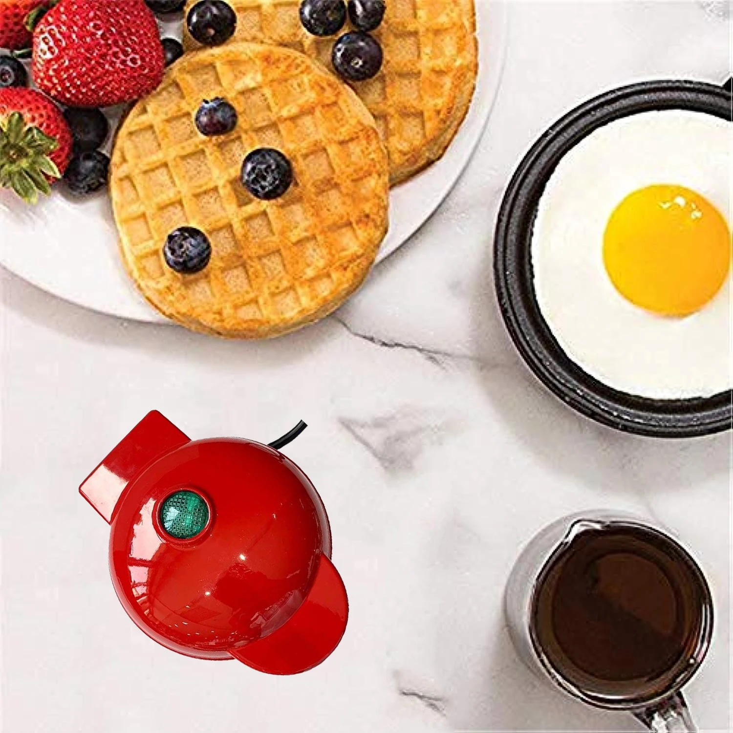 Mini Paninis Waffle Maker Easy Clean Non-Stick Coated Plates Automatic temperature Household Electric Waffle Breakfast Machine