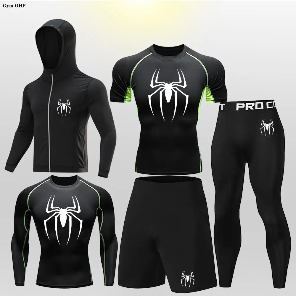 2099 Spider Superhero Compression Suit Children Rashguard Jiu Jitsu Fitness Boxing Jerseys Set BJJ Gym Training Sportsuit Boys