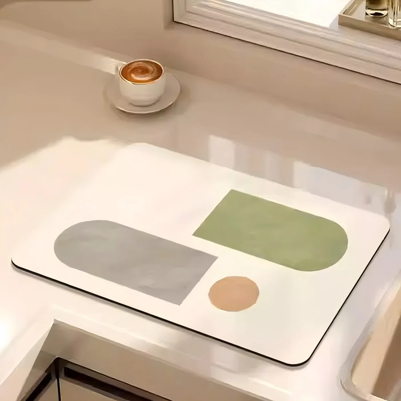 Modern Abstract Geometric Absorbent Dish Drying Mat Decor Multi-Functional Kitchen Counter Dining Table Coffee Machine Pad
