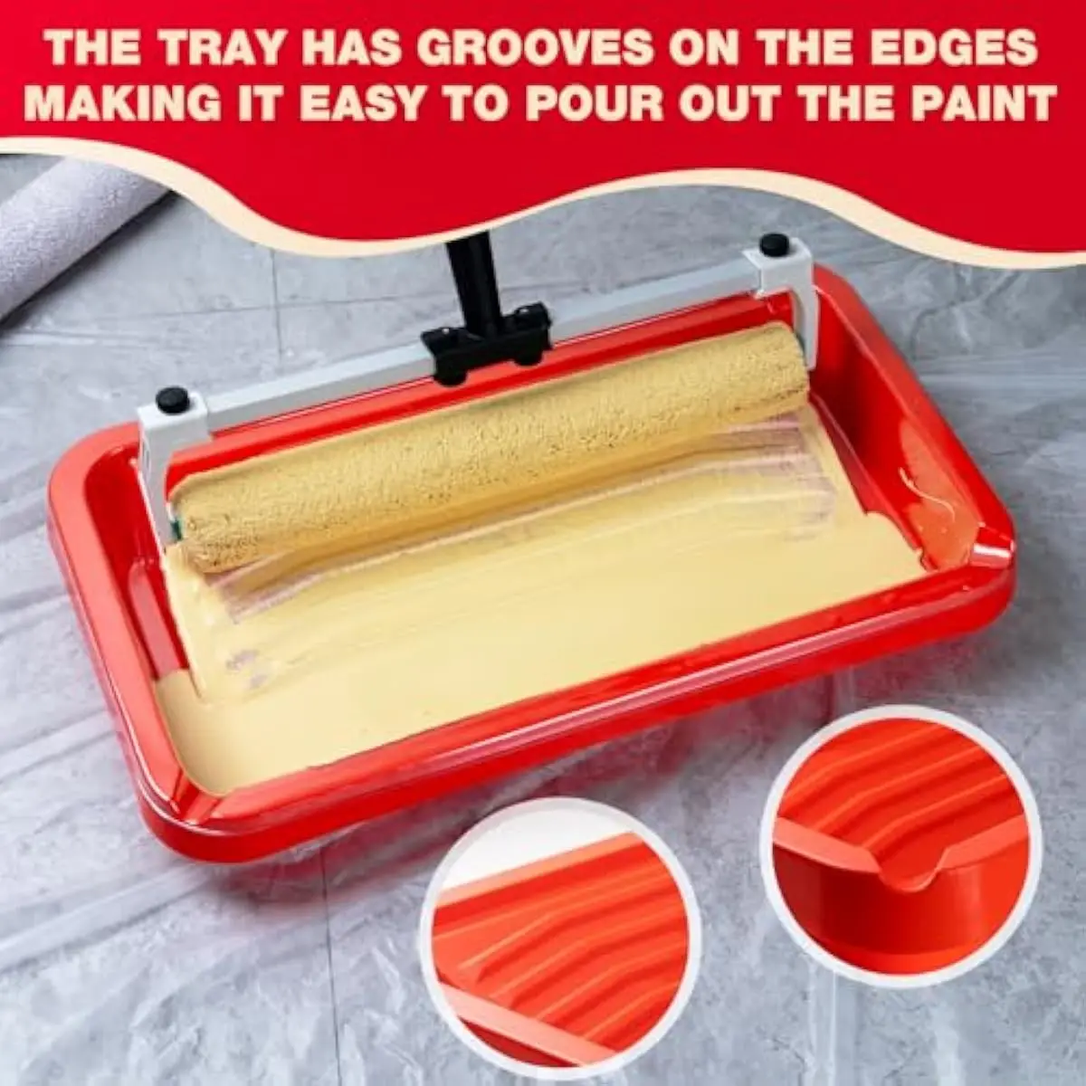 14-Piece Professional Painting Kit Featuring 18-Inch Roller Frame Microfiber Covers Oversized Tray with Liners 4-Foot Adjustable