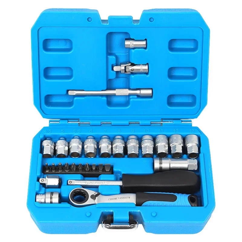 

29 Pieces Piercing Ratchet Sleeve Two-way Wrench Set 12 Angle Sleeve Batch Connector Set Sleeve Tool