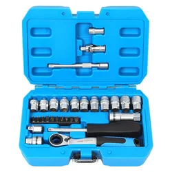 29 Pieces Piercing Ratchet Sleeve Two-way Wrench Set 12 Angle Sleeve Batch Connector Set Sleeve Tool