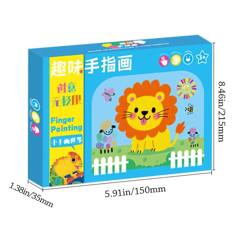 Funny 12/24 Color Finger Paint Set Cartoon Pattern DIY Painting Finger Painting Album Coloring Books Montessori Learning Drawing