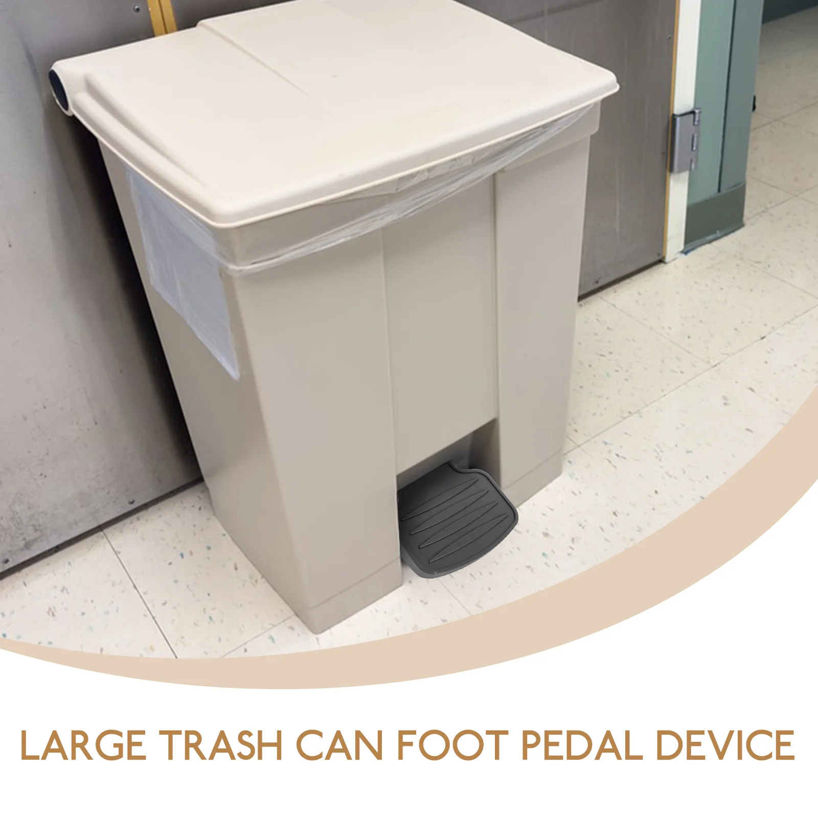 

Universal Fit Plastic Pedal for Large Trash Bin Outdoor Garbage Can Foot Operated Clean Touchless Disposal Quick DIY