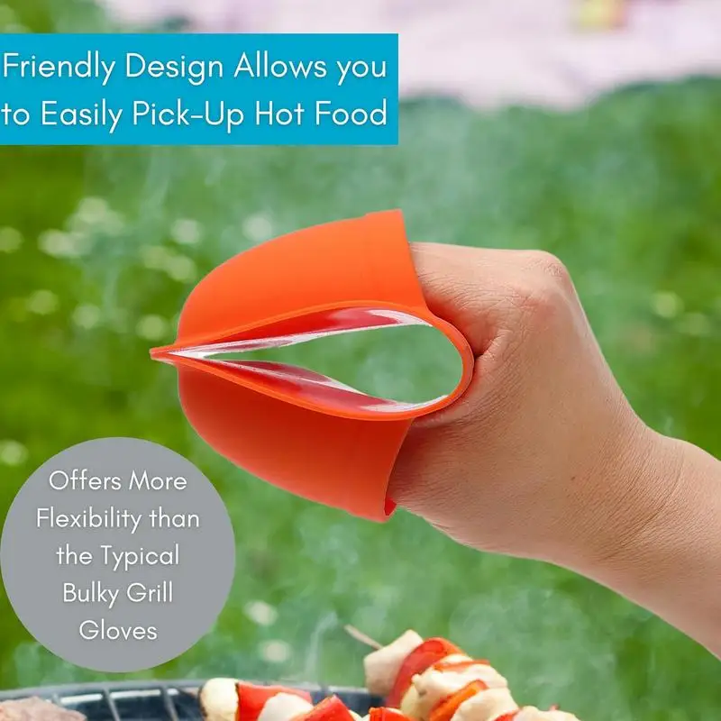 BBQ Kitchen Oven Mitts Heat Resistant Silicone Kitchen Gloves Oven Mitts Comfortable Fit Grill Gloves Flexible For BBQ