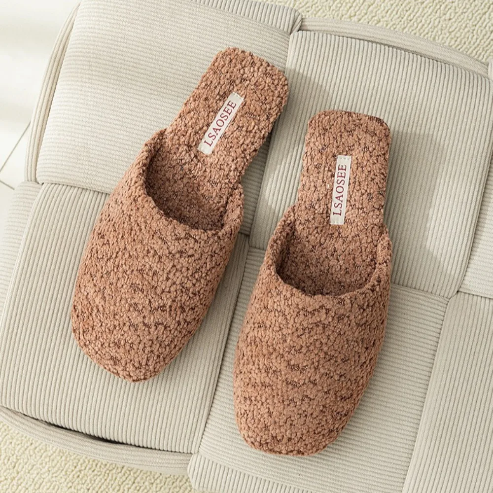 

Домашние тапочки, японские осенние и зимние плюшевые термотапочки для мужчин и женщин, домашние бесшумные тапочки для пола, нескользящие хлопковые тапочки