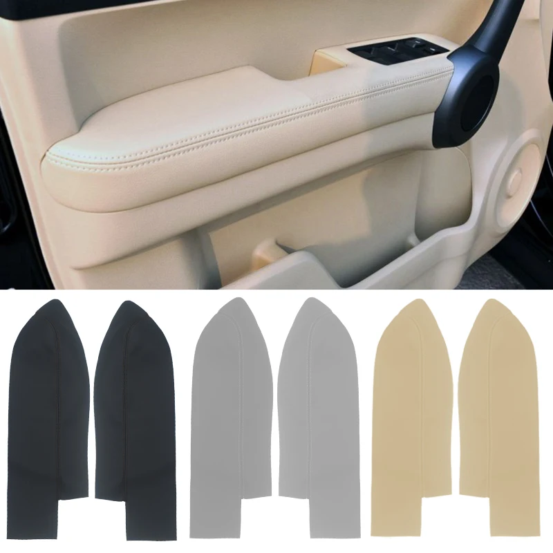 

2pcs Gray Leather Front Door Armrest Cover For Honda CRV 2007 2008 2009 2010 2011 Car-styling Door Armrest Panel Cover Trim