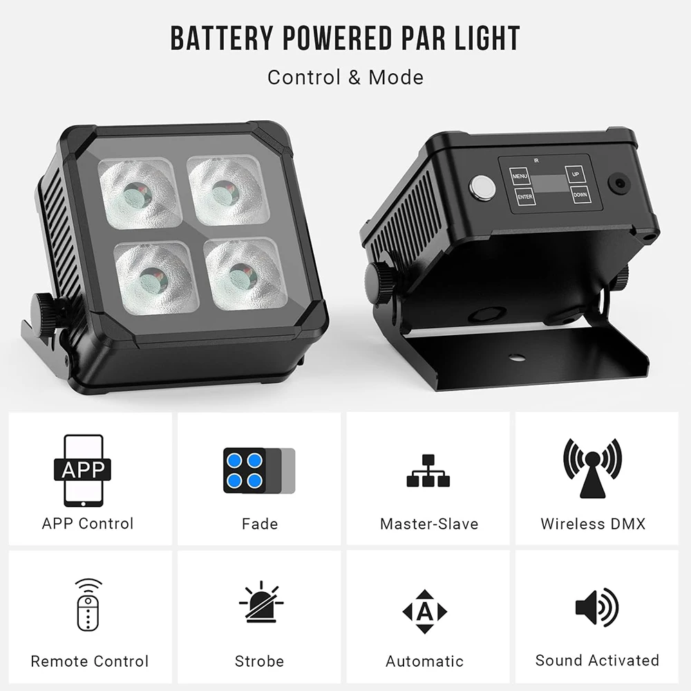 6 قطعة/المجموعة مع حقيبة يد IP65 قابلة للشحن Led ضوء المرحلة 4x18 واط RGBWA + UV 6in1 Led بطارية ضوء لاسلكي DMX512 لاسلكي عن بعد