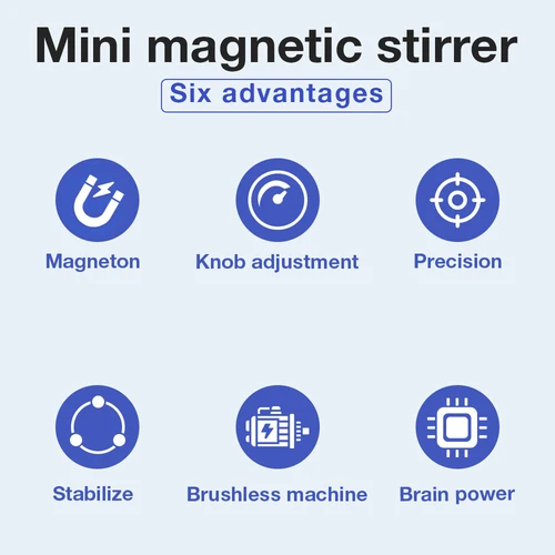 Imagen 2 del producto Mini agitador magnético de 3L con barra agitadora, mezclador de líquidos, Motor CC sin escobillas de 3000RPM, mezclador magnético, suministros de laboratorio