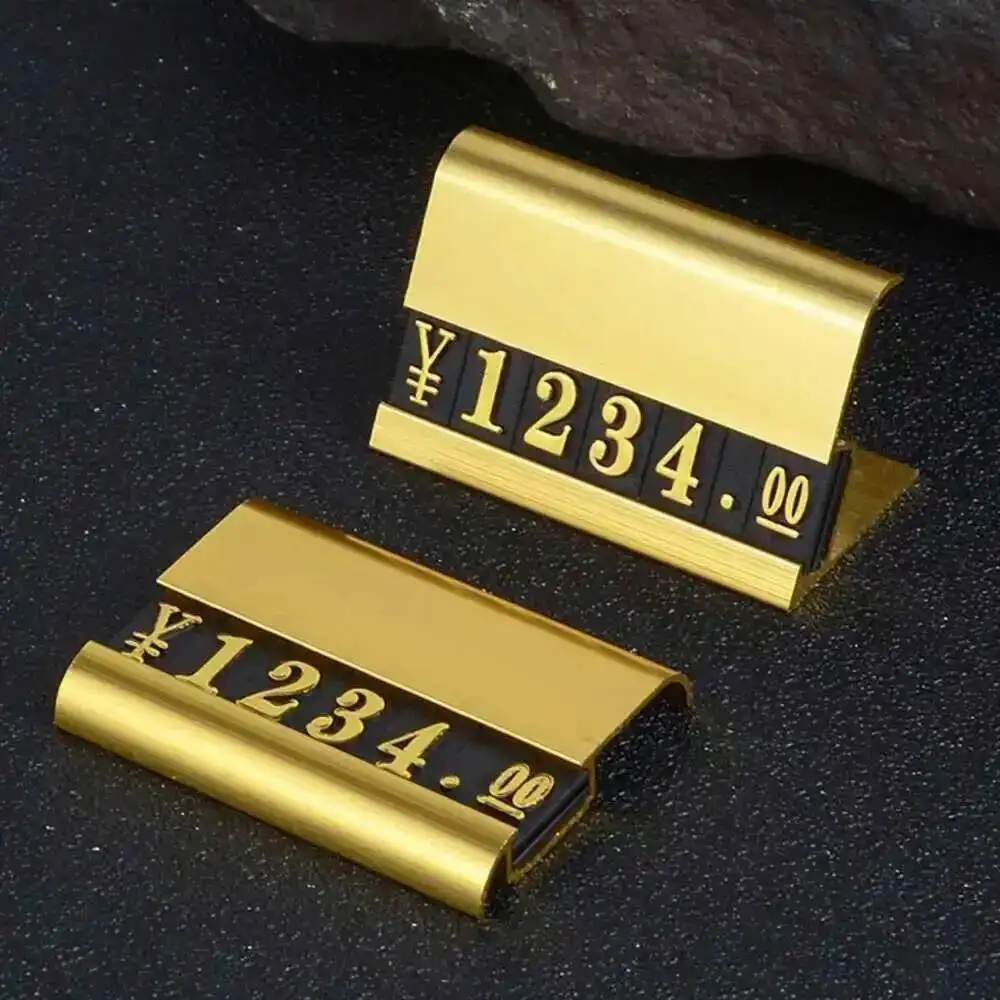 

20PCS Custom Logo Mark Metal Frame Combined Price Tag Assembly Arabic Numerals Signs Rack Window Wall Mount Counter Display