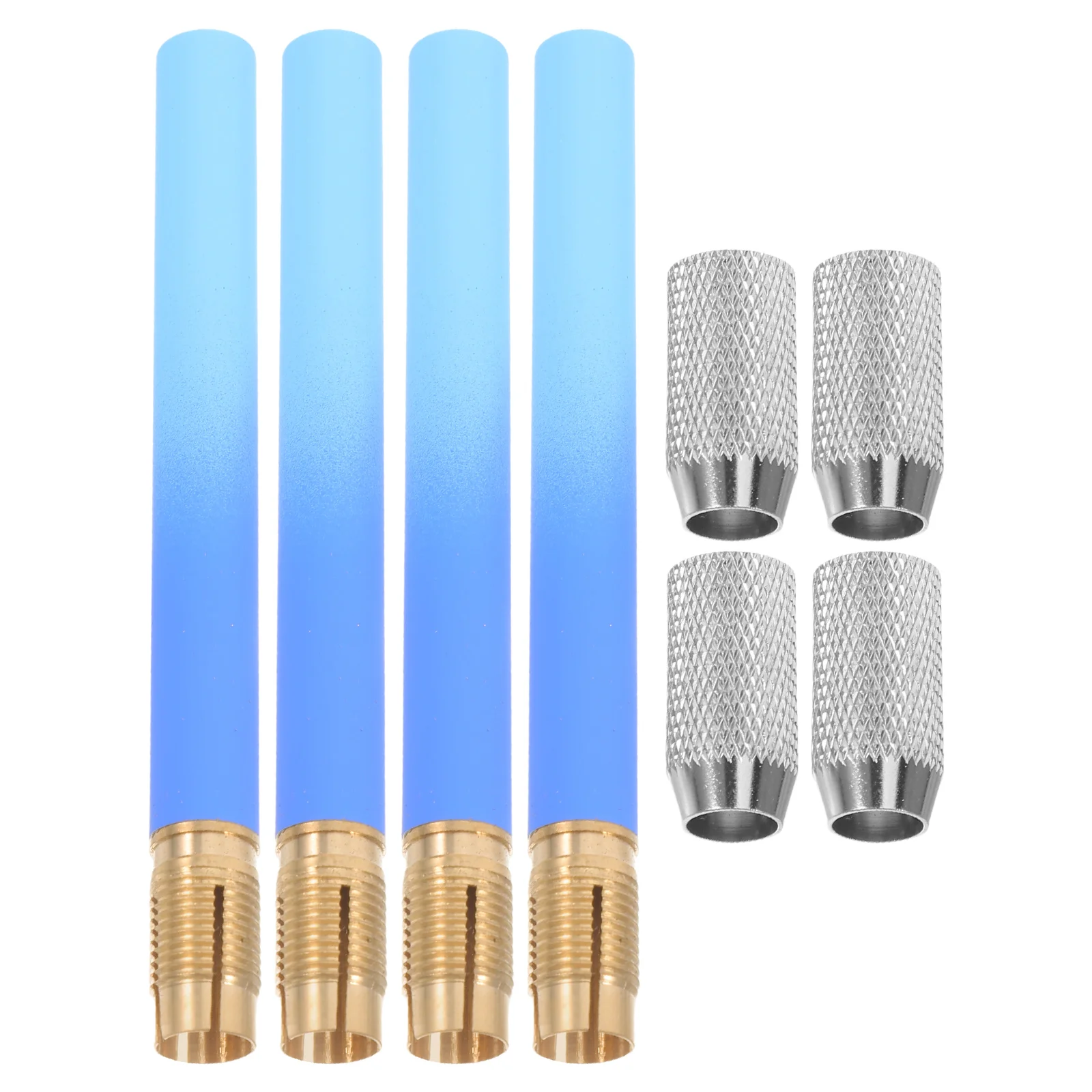

4Pcs Copper Iron Pencil Extender Cylindrical Universal Design Writing Drawing Accessories For Artists Students