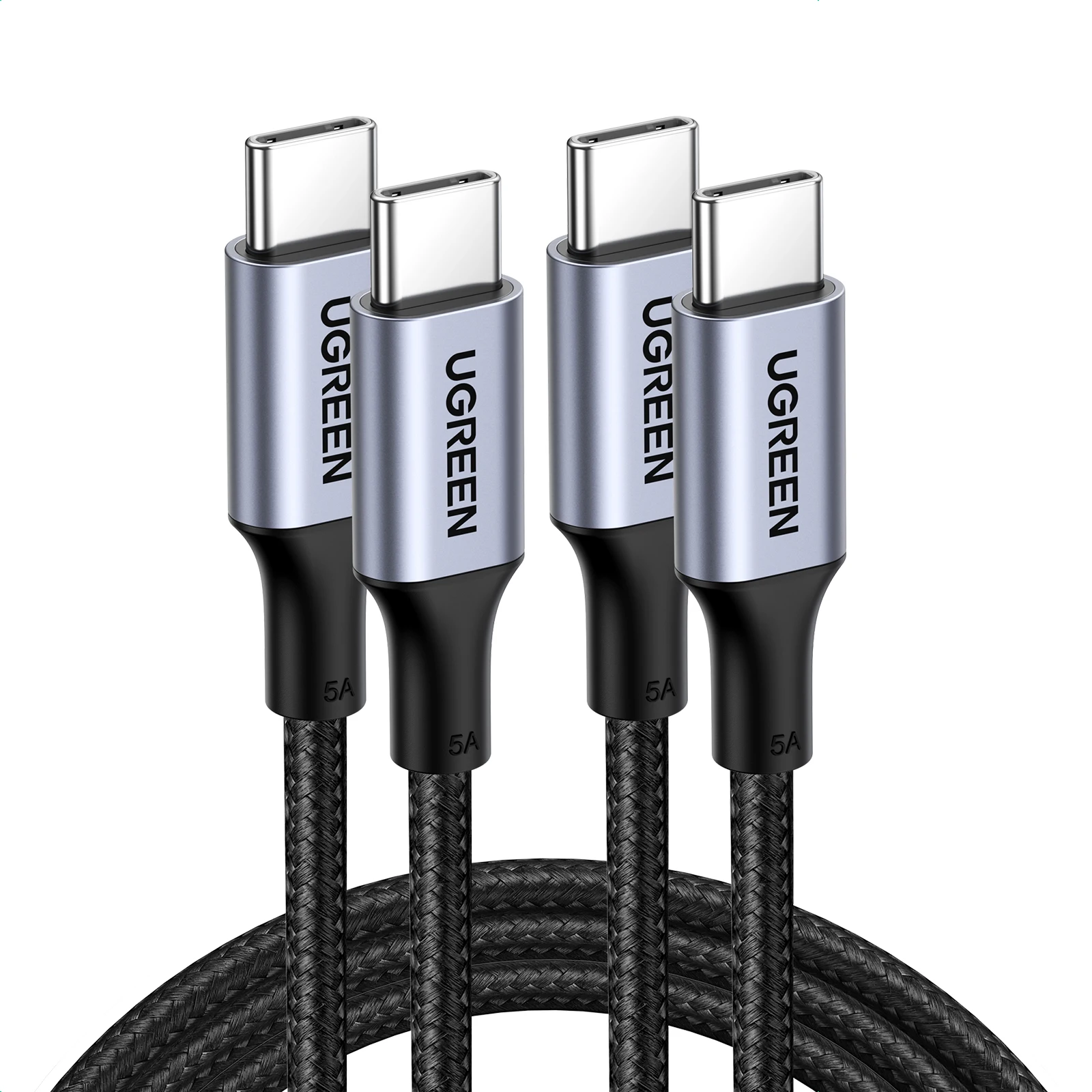 [2 sztuki] Kabel USB C UGREEN PD100W 5A do szybkiego ładowania, kompatybilny z Samsung S26, iPhone 17, laptopami, MacBookiem, Dell, HP, zgodny z QC 4.0 — zdjęcie produktu 7