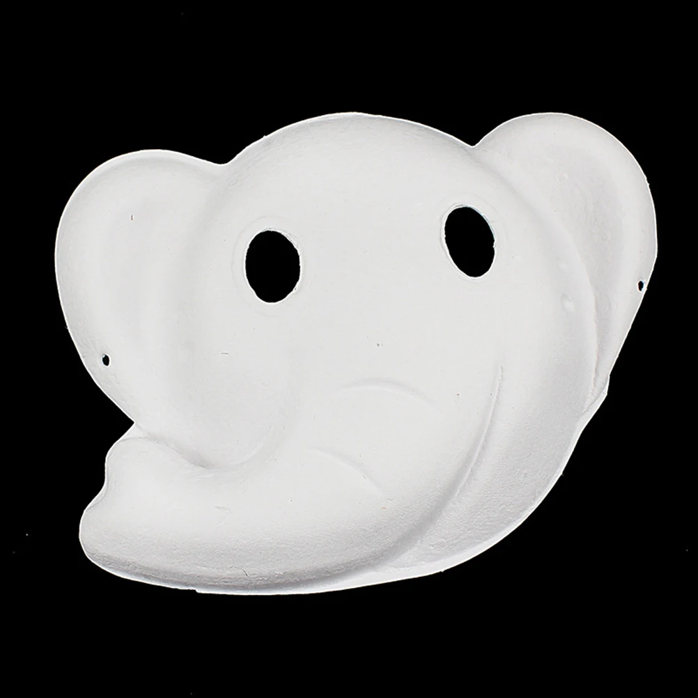 

3 Pcs Animal Pulp Mask White for Painting Face Paintable Masquerade Rabbit Cosplay Masks Party Eco-friendly Unisex
