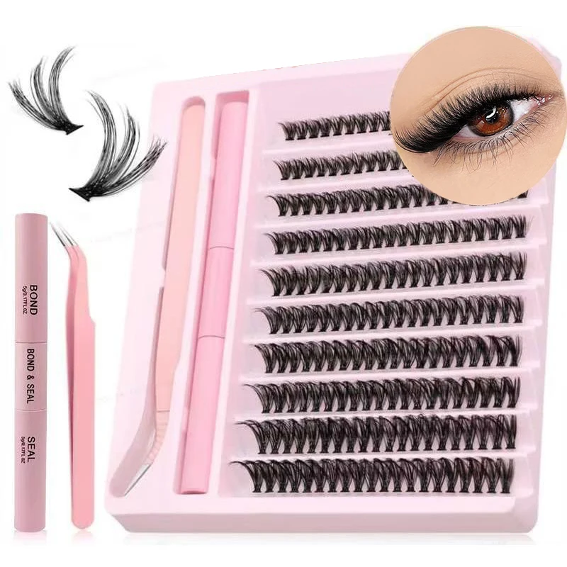 【1-teiliges Set mit falschen Nerzwimpern – 200 einzelne 0,07D Curl-Cluster zum Selbermachen】