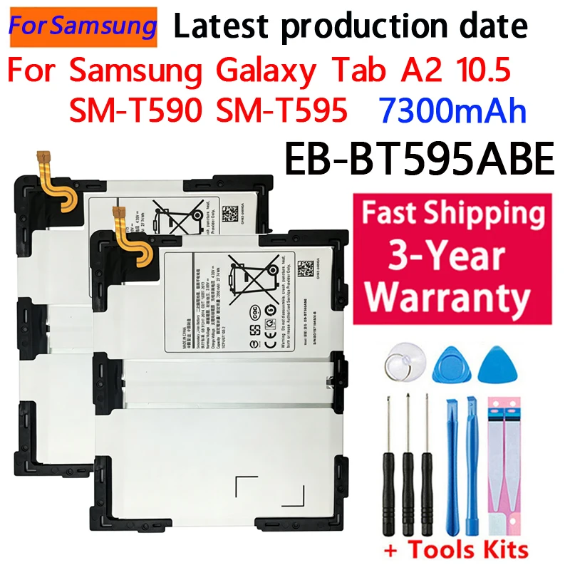 Tablet Battery EB-BT595ABE Premium Replacement 7300mAh For Samsung Galaxy Tab A2 10.5 SM-T590 T595 Batteries Bateria Batterij