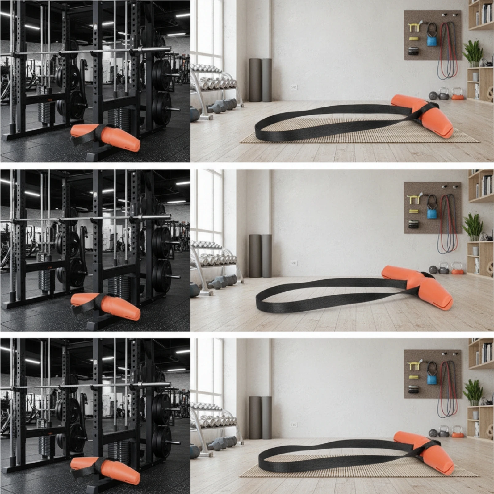 Poignée de fitness profilée pour machine à câble avec sangle, accessoire d'exercice réglable et incurvé pour athlètes