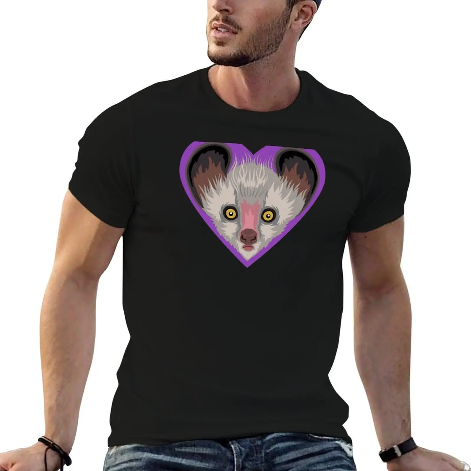 LOVE: Lemurs (Aye-Aye) T-Shirt street wear man clothes basketball graphic tees summer clothes funny t shirts for men