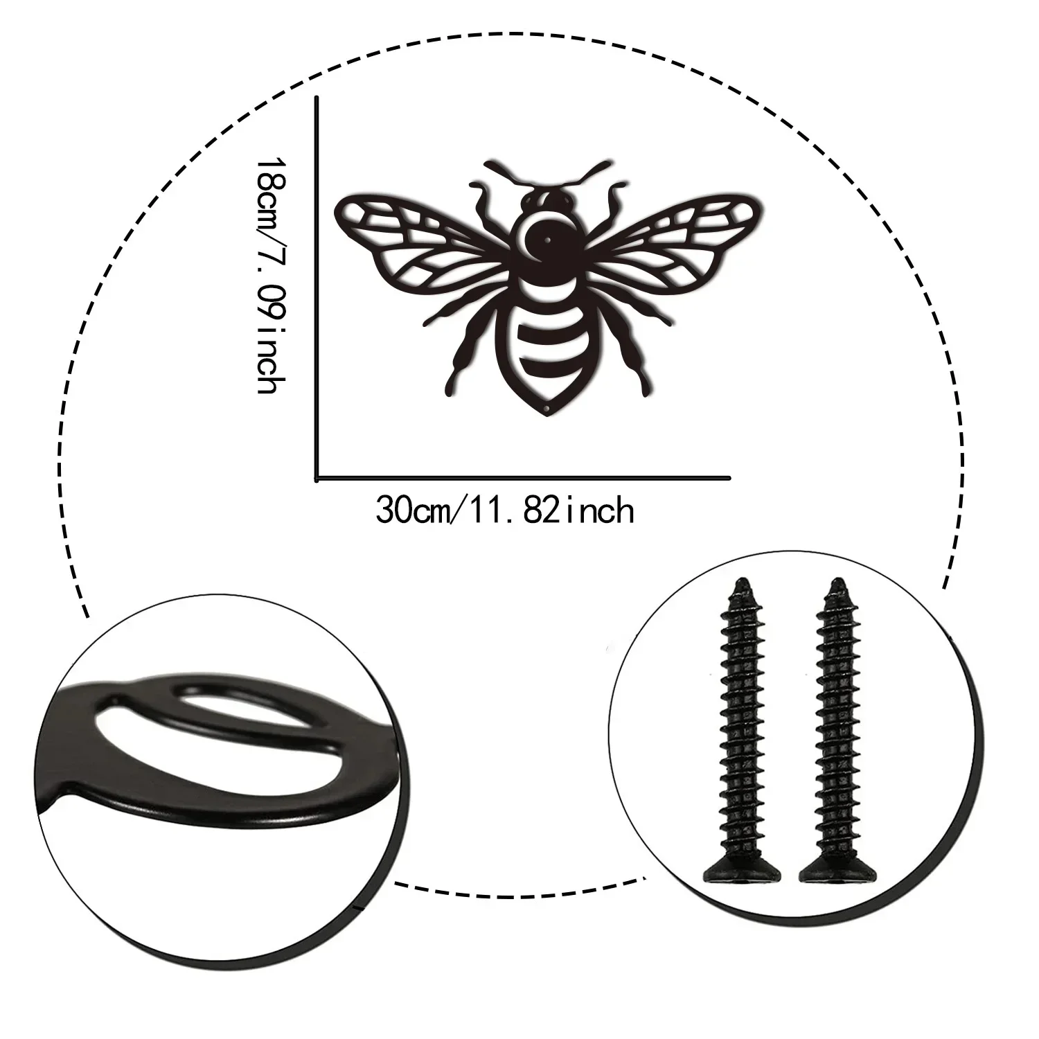 CIFBUY Deco Metall-Honigbienen-Heimdekoration, Metall-Wandkunst-Dekor für Veranda, Garten, Biene, HiveBee-Liebhaber, Geschenk, Bienenarbeiter, Bienenschild