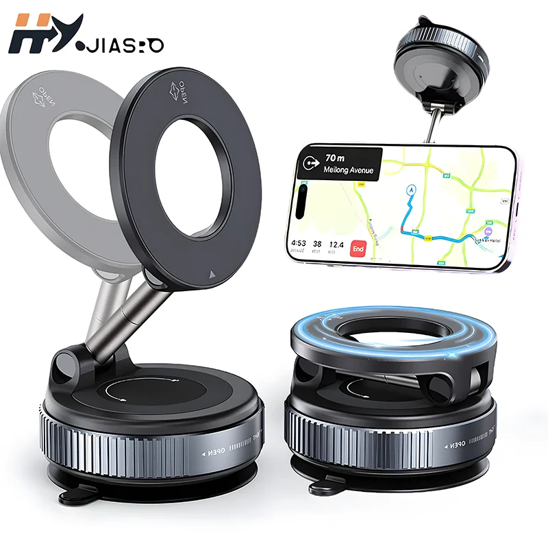 Car Mount Vacuum Magnetic Holder Strong Suction Rotate 360° Navigation Vehicular Holder Foldable Universal Stand For Cell Phone