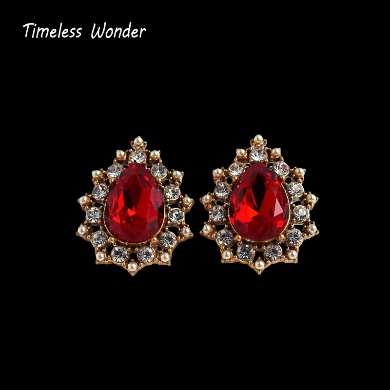 

Timeless Wonder Fancy Zircon Heart Button Earrings for Women Designer Jewelry Punk Luxury Sweet Gift Rare Top Neat Trendy 1376