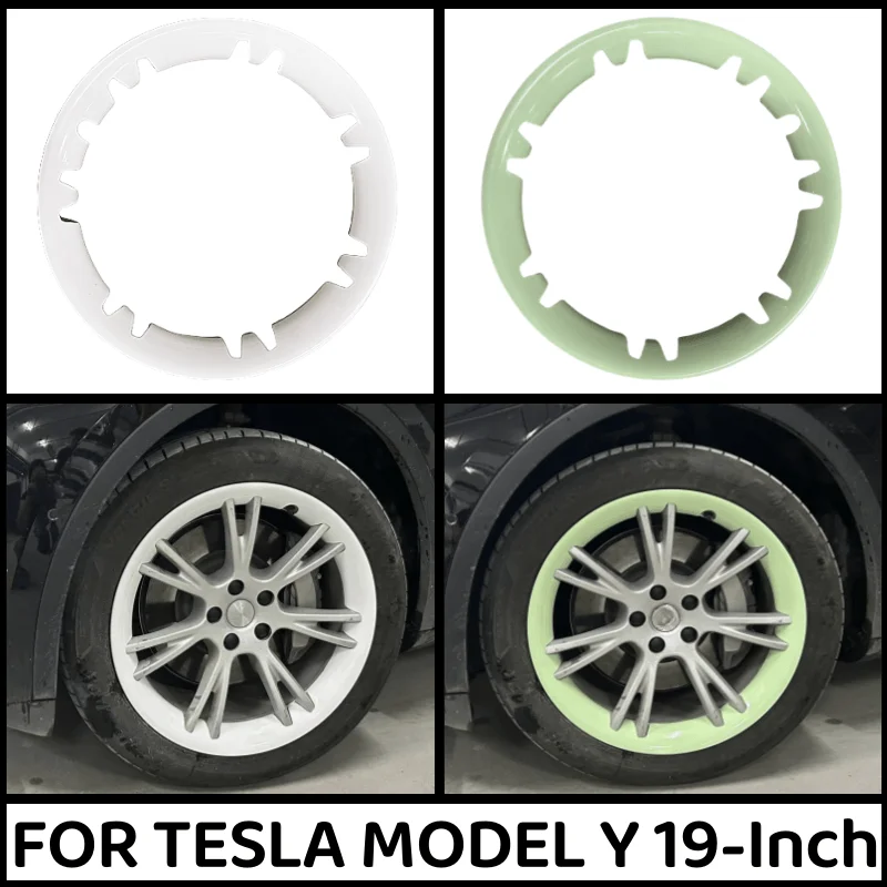 For Tesla Model Y 19 Inch Rim Wheel Hub Protection Patch Protectors Wheel Guard Covers Accessories ABS Auto Exterior 2018-2024