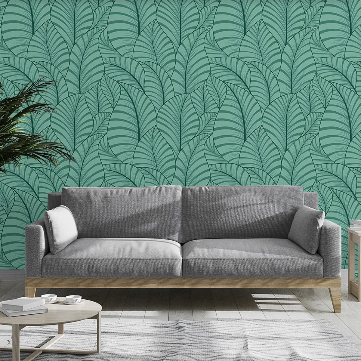 

Самоклеящиеся обои в скандинавском стиле с зеленым листом, фон для гостиной, настенная бумага, водонепроницаемые наклейки для мебели из ПВХ, шкафа