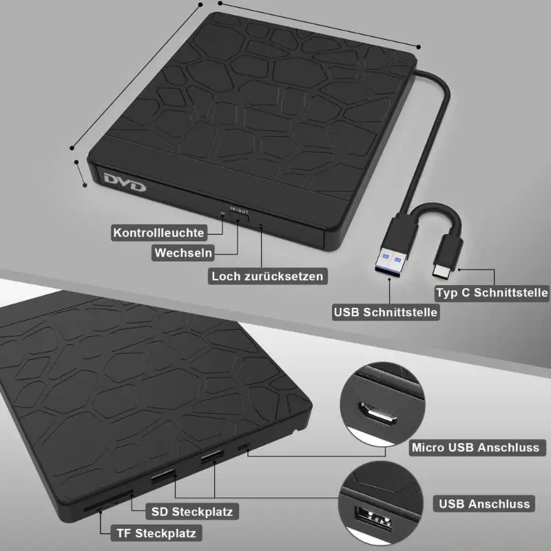 M5TD MultiFunction Disc Drive For Window Systems With USB Port Shockproof Design