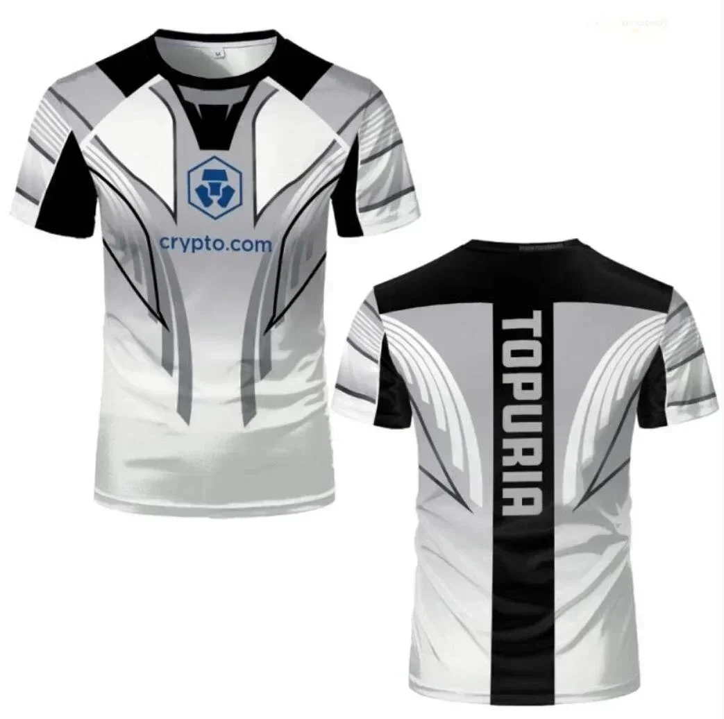 Herren-T-Shirt im Fight-Style, schwarz-gold, für MMA-Training, sportliches T-Shirt, ideal für den Sommer, schnelltrocknend, für Fitness und Boxen, 3D-Druck. – Detail 12