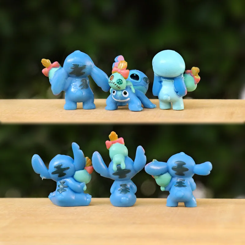 Disney 6pcs Lilo & Stitch Cartoon Leuke Figuur Model Collectie Anime Desktop Ornament Verjaardagstaart Kinderen Speelgoed Geschenken Groothandel