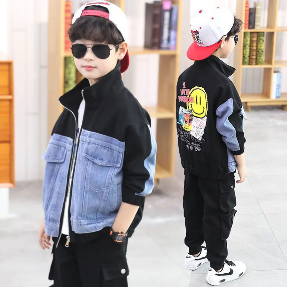 Denim Fashion 2023 Baby Boy Jackets Coat Children Spring Autumn Kids Boys Outerwear Coats For 3 4 5 6 7 8 9 10 11 12 Year Wear image 4