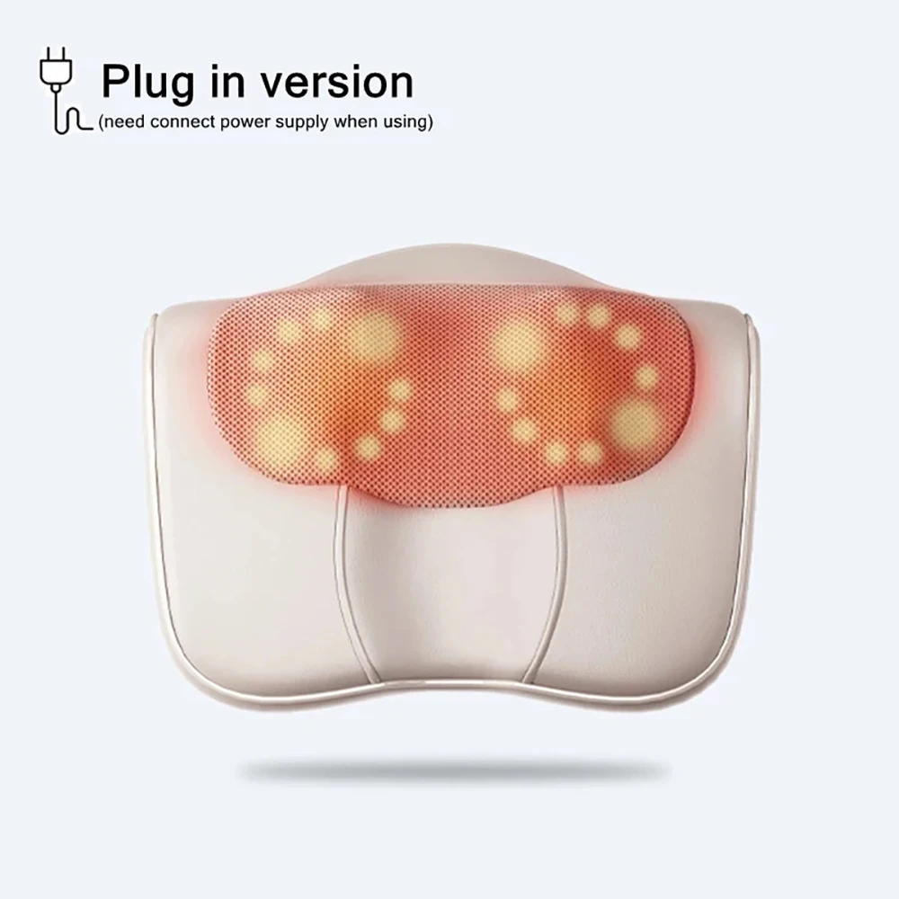 

Heated Massage Pillow for Neck & Back – Multi-Function Shiatsu Massager for Shoulders, Waist & Finger Relaxation Massage