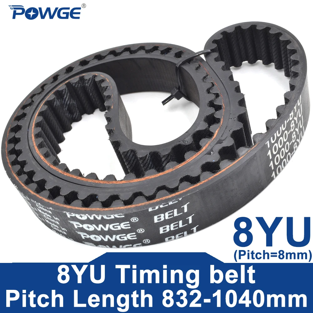 POWGE 2PCS 8YU Timing belt Lp=832-1040mm 840 848 856 864 872 880 888 896 904 912 920 928 936 944 952 960 968 976 984 992 1000