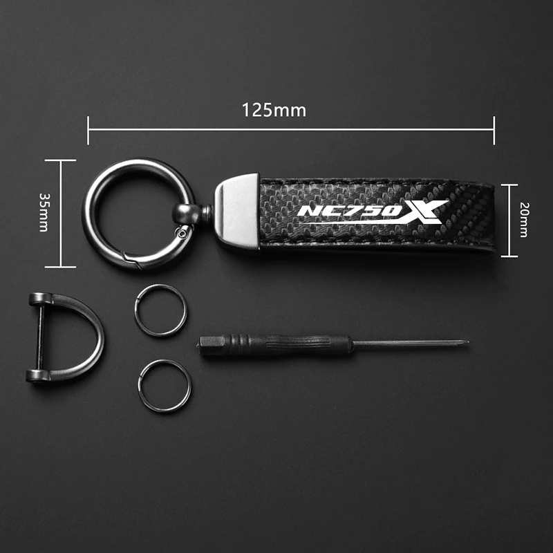 For HONDA NC750X NC 750X NC750 X 2014-2024 Accessories High-Grade Leather Keychain Motorcycle Key Ring