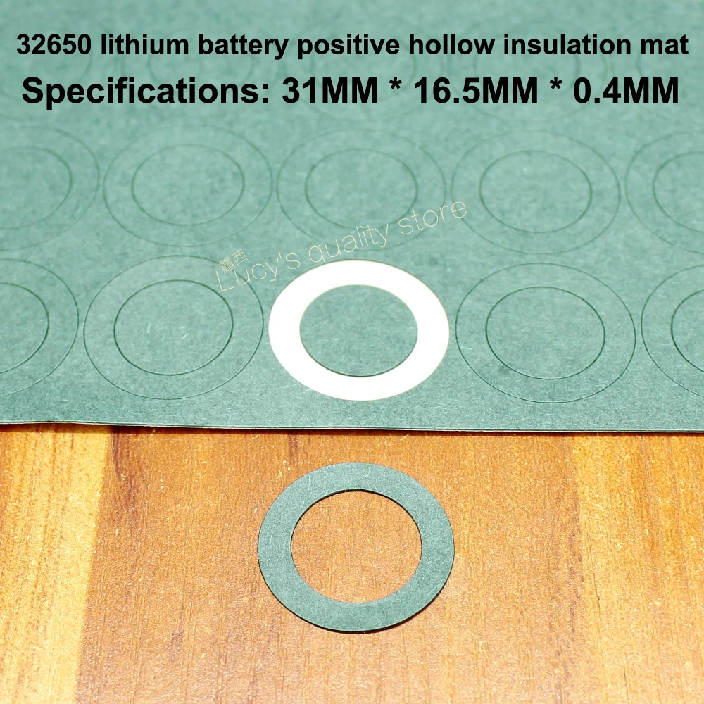 100pc 32650 lithium battery barium paper negative electrode solid insulation gasket 32700 positive hollow flat surface mat meson