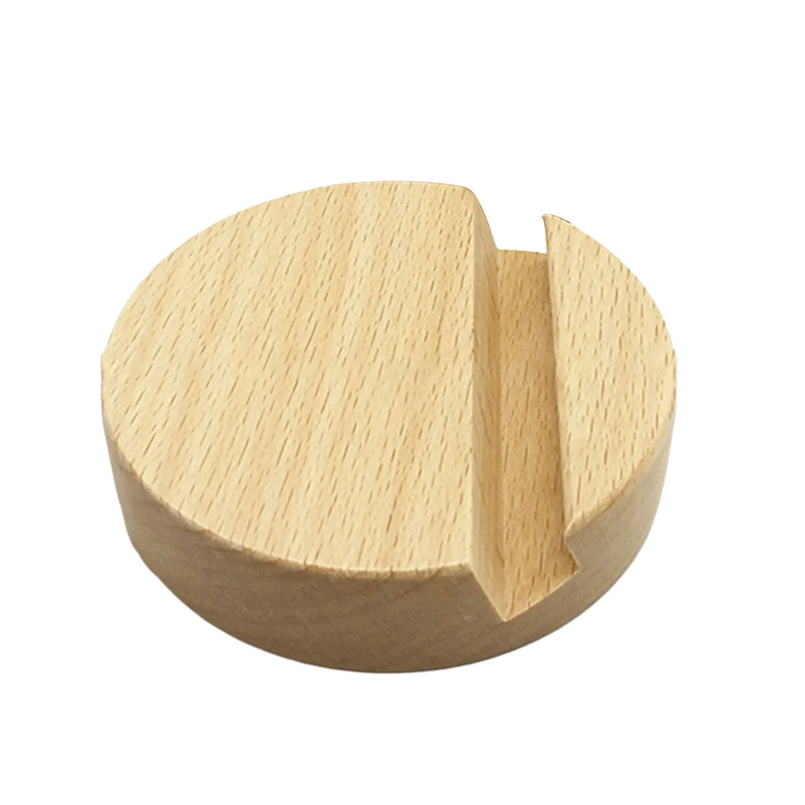 Round/Square Wood Phone Holder Smooth Finish Beech Wood Phone Holder for Desk Nightstand Home Office