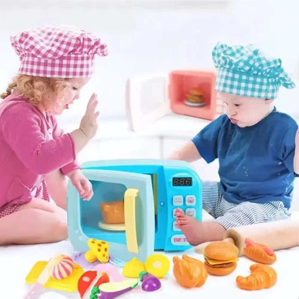 Creative Household Appliances DIY Montessori Simulation Microwave Colorful Vegetables Oven Kitchen Education Gifts