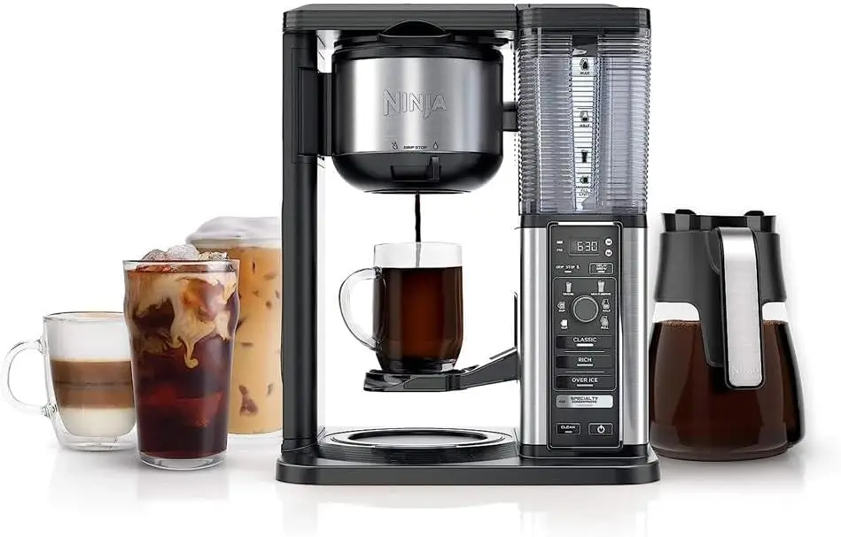 

Ninja Specialty Coffee Maker, Hot & Iced Coffee, 6 Brew Styles, 8 Sizes, Small Cup to Travel Mug, 10-Cup Carafe, Fold-Away