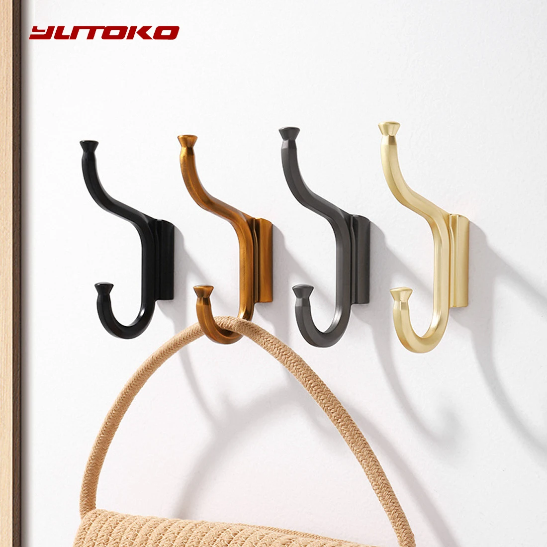 YUTOKO Zinc Alloy Door Rear Clothes Hooks Coat Hook New Bathroom Organization Wall Hook Gold Bathoom Hanger Accessories