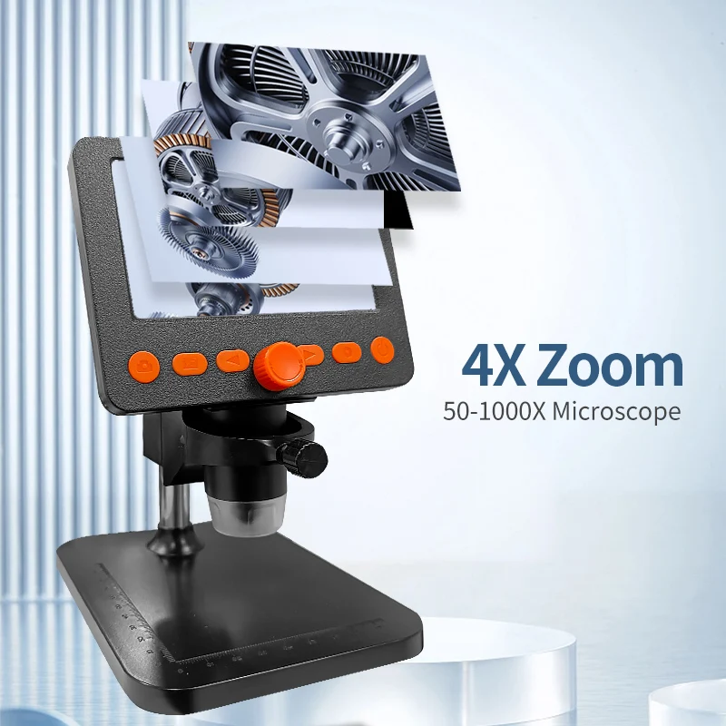 4.3 \'\' Digital Microscope 1000X 1080P Photo/Video Microscope for Adults Soldering Coins with 8 LED USB Microscope for Windows